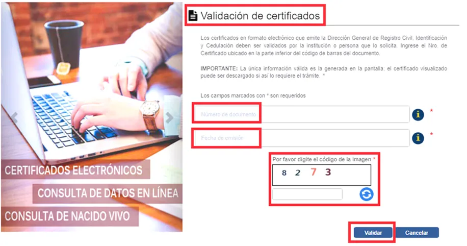 Consultar la validación de tu Acta de Nacimiento en línea